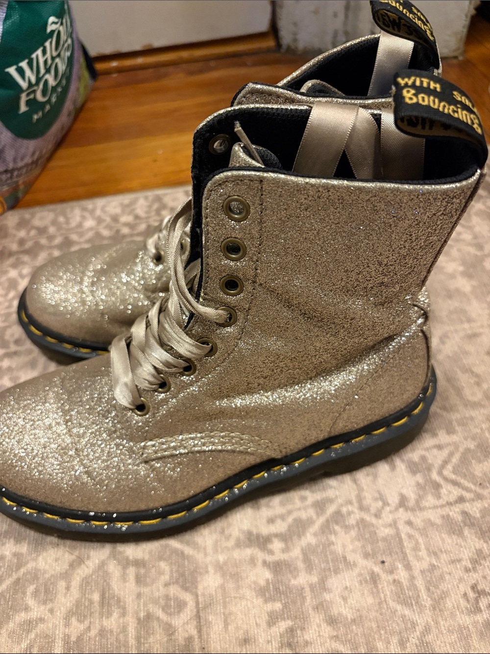 Gold glitter Dr. Martens